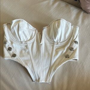 White Fox Cream Bustier Top